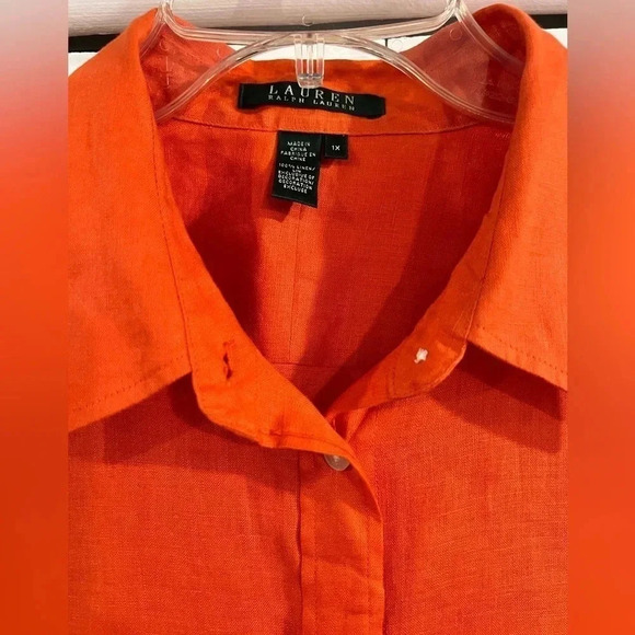 Ralph Lauren Long sleeve Orange Shirt Sz 1X Button Front. In perfect condition. - Picture 5 of 11